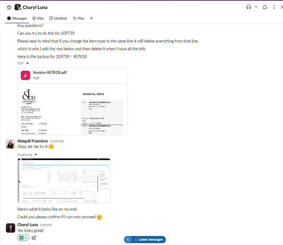 Commendation - Invoice processing confirmation